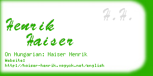 henrik haiser business card